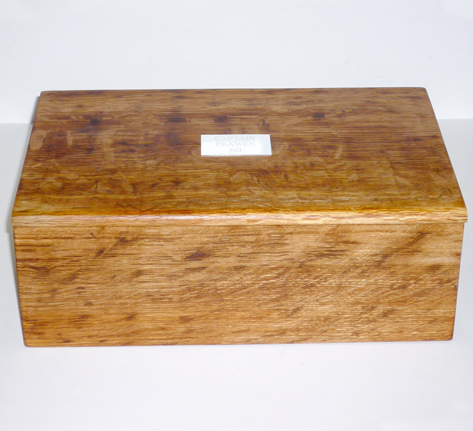 handmade personalised brown oak wood box