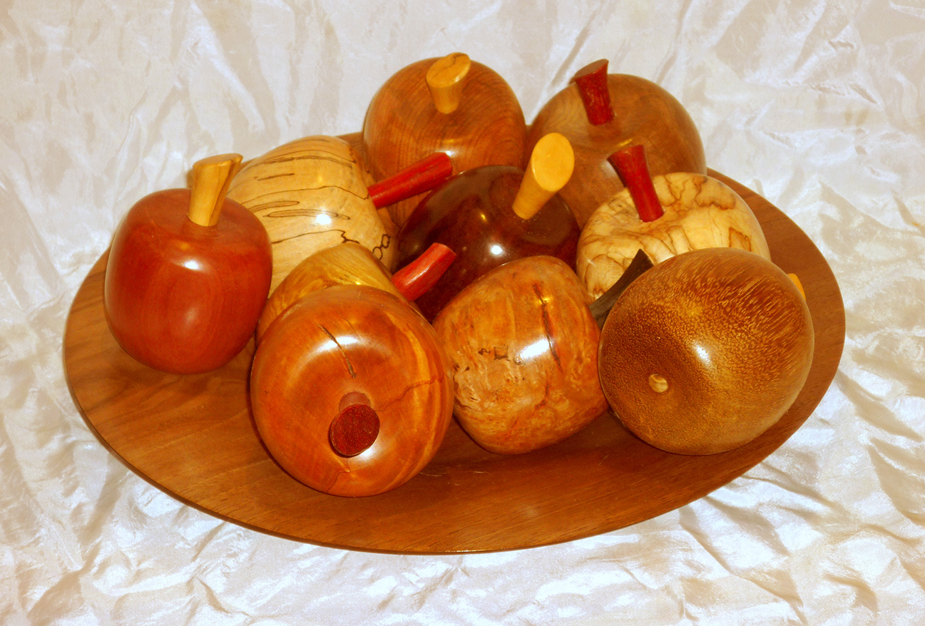 handmade wooden apples