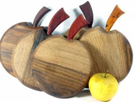 handmade mini chopping boards apple shaped