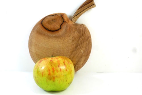 apple shaped mini wooden chopping board