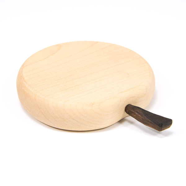 Handmade apple shaped cutting chopping board in English sycamore