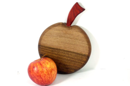 wooden apple shaped mini chopping board