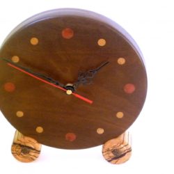 Wooden Clock in Beautifully Brown Afra