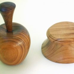 Wooden Palm Gavel & Block Apple Shaped in English Wild Cherry