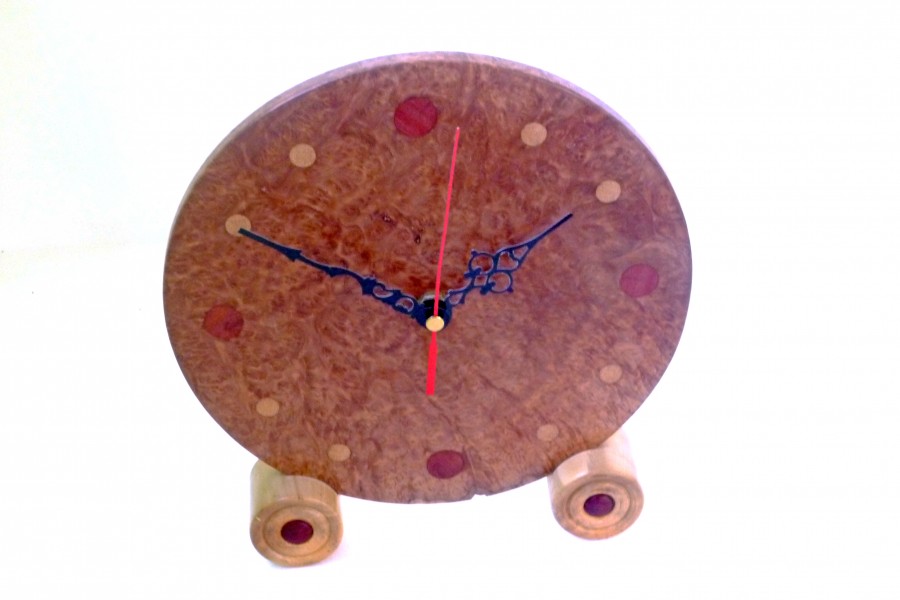 Wooden Clock Brown Mallee Burr Large Tommy Woodpecker Woodworks