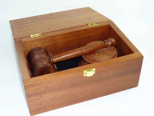 Mahogany boxed gavel set
