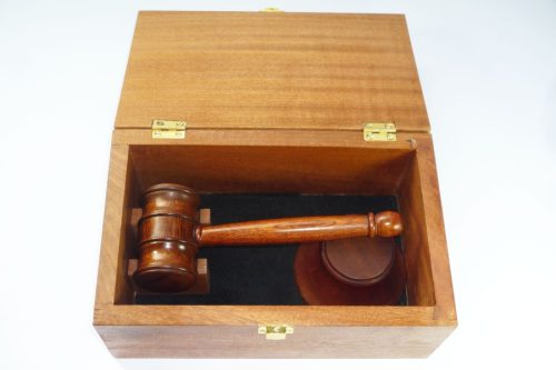 Mahogany boxed gavel set