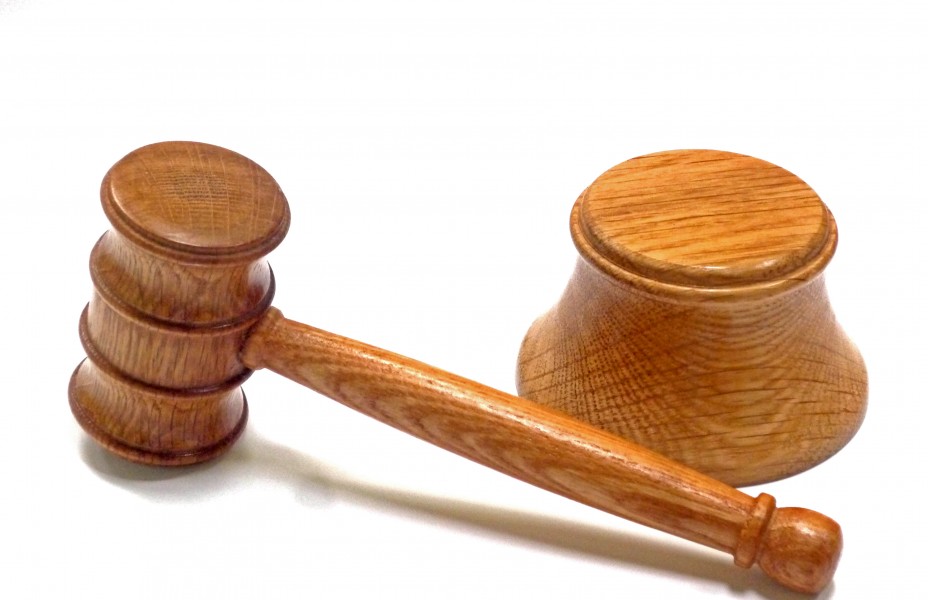wooden gavel and block