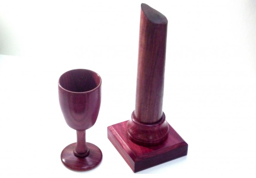 handmade masonic ceremonail broken column and goblet
