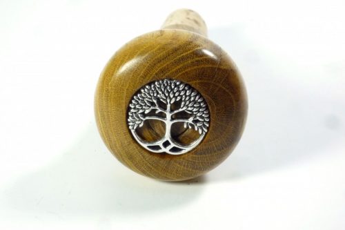 wooden wine stopper laburnum wood with tree of life charm