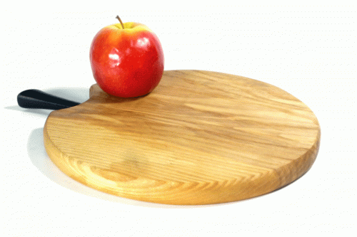 Handmade wooden chopping board English Olive Ash apple shaped