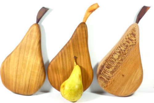 wooden handmade pear shaped chopping board