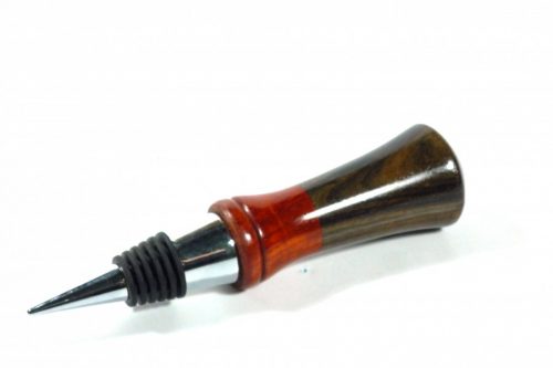 Wine stopper Black Chacate Preto and Padauk with Chrome and Silicon 1