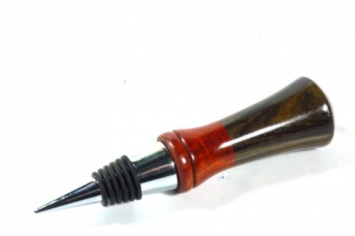 Wine stopper Black Chacate Preto and Padauk with Chrome and Silicon 1