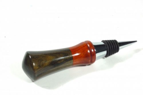 Wine stopper Black Chacate Preto and Padauk with Chrome and Silicon 1