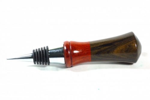 Wine stopper Black Chacate Preto and Padauk with Chrome and Silicon 1