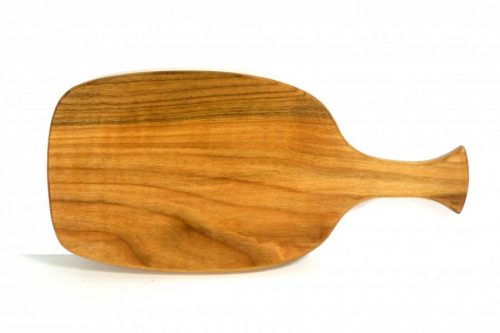 Handmade hand cut wooden paddle chopping board English Wild Cherry