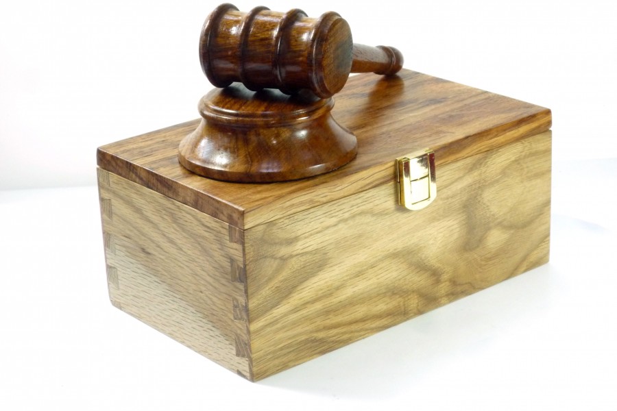 Presentation Boxed Gavel Set Handmade English Brown Oak Tommy