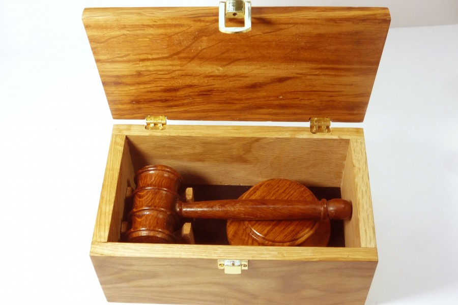 Presentation Boxed Gavel Set Handmade English Brown Oak Tommy