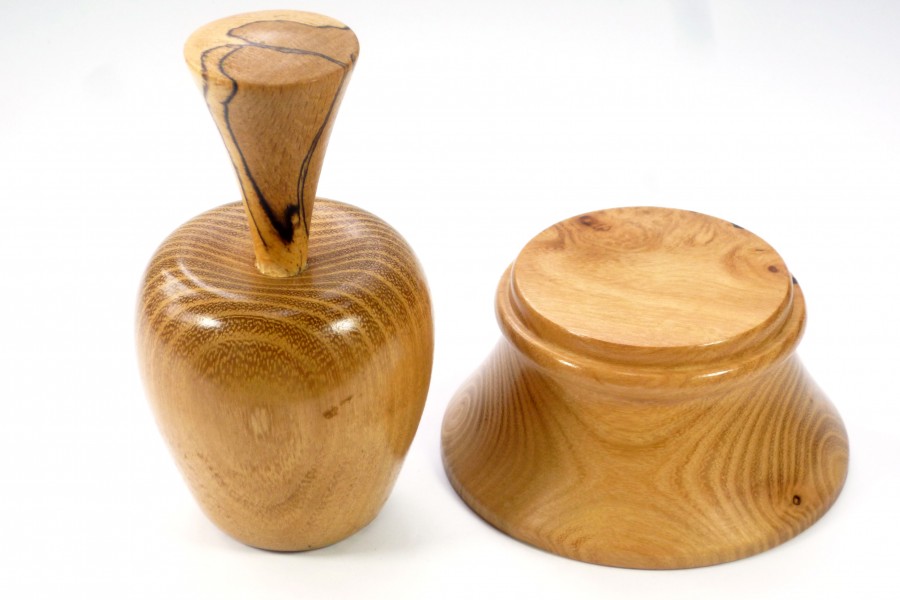 Palm Gavel & Block Apple Shaped English Acacia Tommy Woodpecker Woodworks