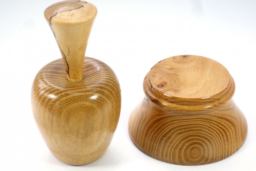 Palm Gavel & Block Apple Shaped English Acacia Tommy Woodpecker Woodworks