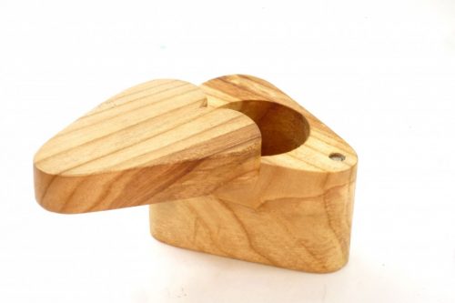 handmade wooden heart shaped box with sliding magnetic shut lid