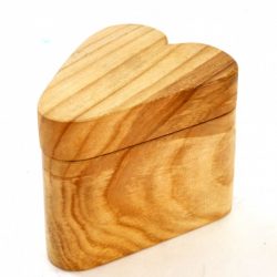 handmade wooden heart shaped box with sliding magnetic shut lid