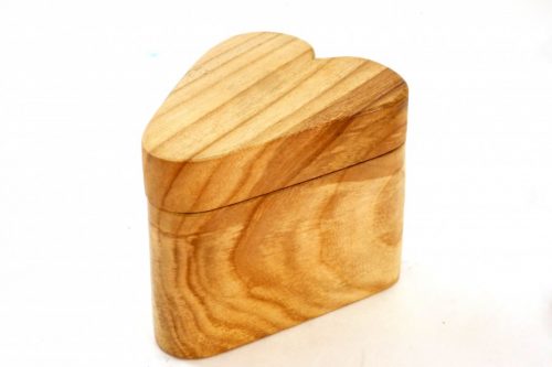 handmade wooden heart shaped box with sliding magnetic shut lid