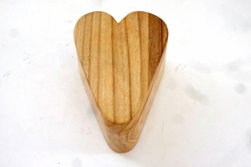 handmade wooden heart shaped box with sliding magnetic shut lid