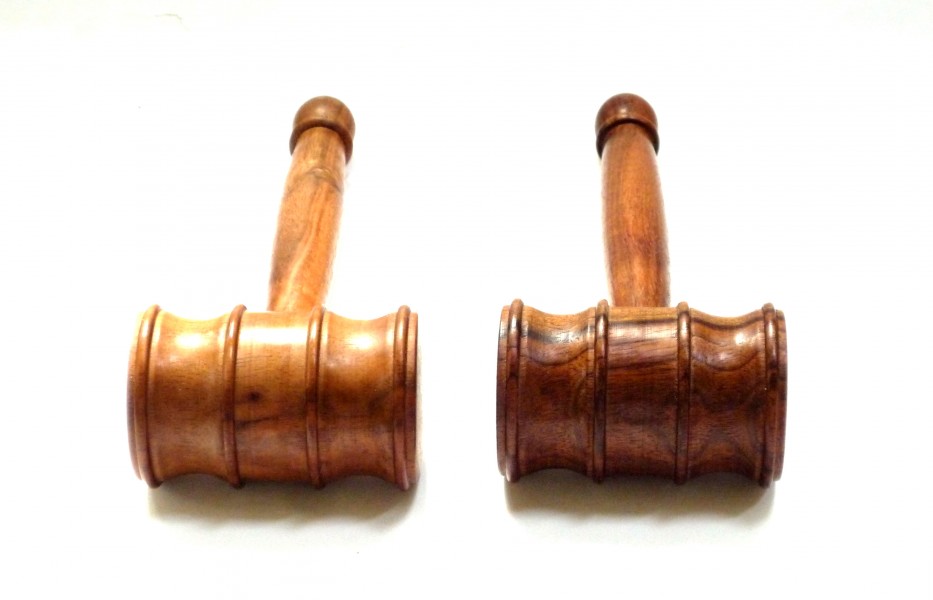 Pair of handmade walnut gavels