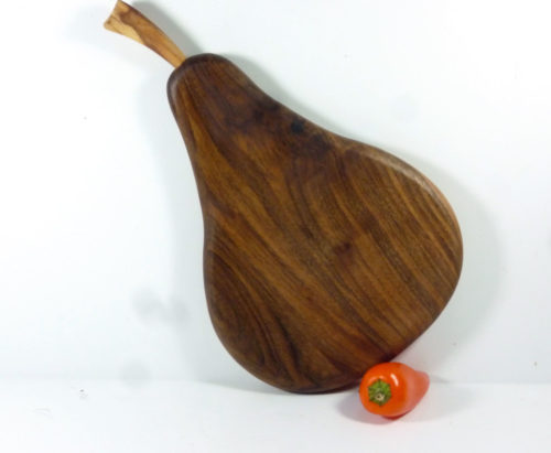 wooden pear shaped chopping board
