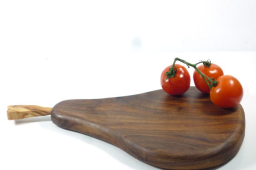 handmade wooden walnt pear shaped chopping board