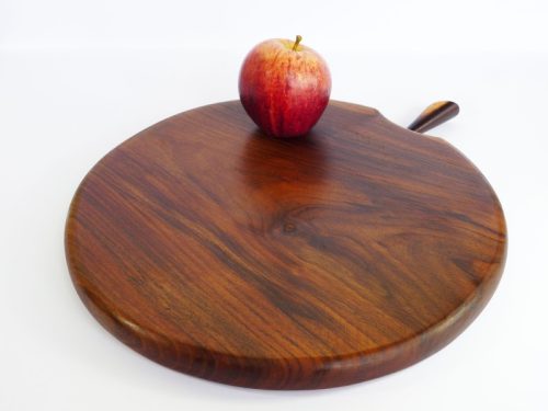 Large Hand cut handmade single piece chopping board English Walnut with Kingwood stalk detail