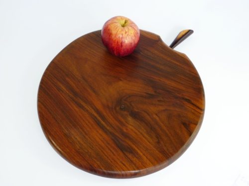 Large Hand cut handmade single piece chopping board English Walnut with Kingwood stalk detail