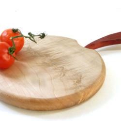 wooden chopping board apple shaped