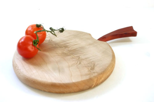 wooden chopping board apple shaped
