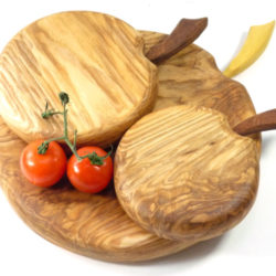 handmade wooden set of 3 apple shaped chopping cutting boards