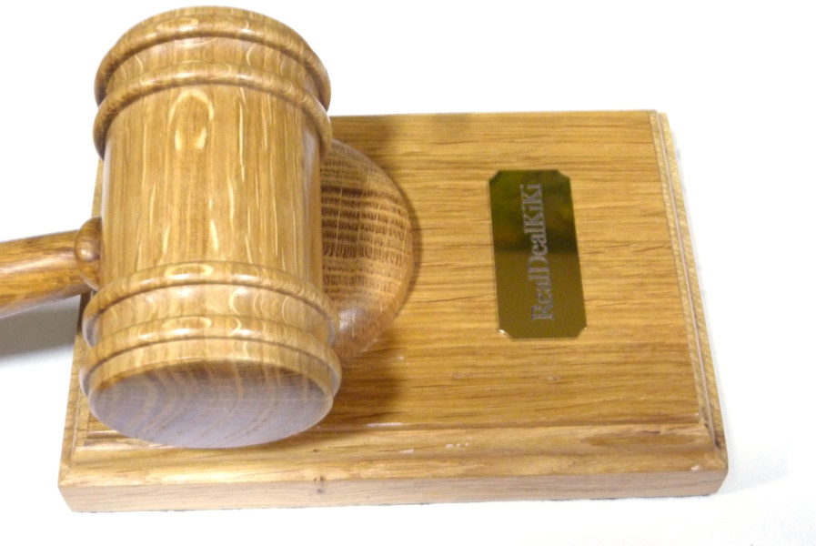 wooden presentation gavel and block with personalised plaque