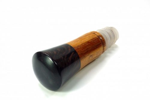 handmade wooden wine stopper in African blackwood and marblewood