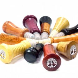 selection of unique handmade wooden wine stoppers