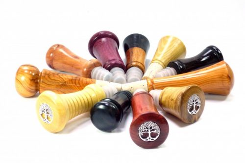 selection of unique handmade wooden wine stoppers