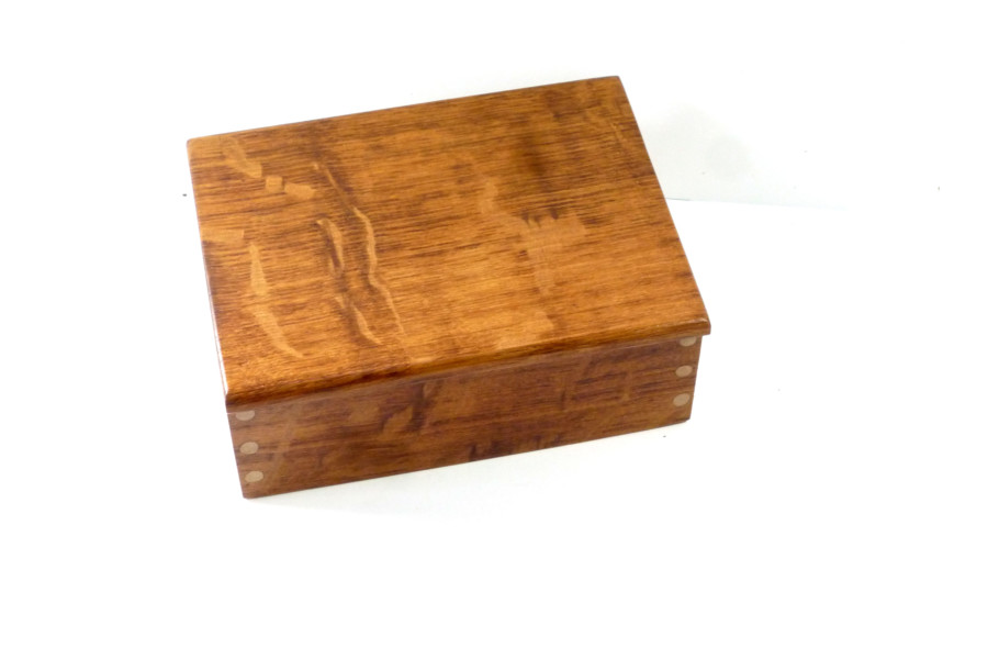 Handmade wooden box brown oak