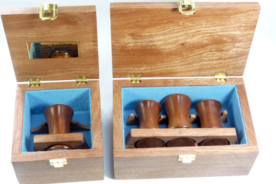 Custom made presentation boxed gavel sets in mahogany wood