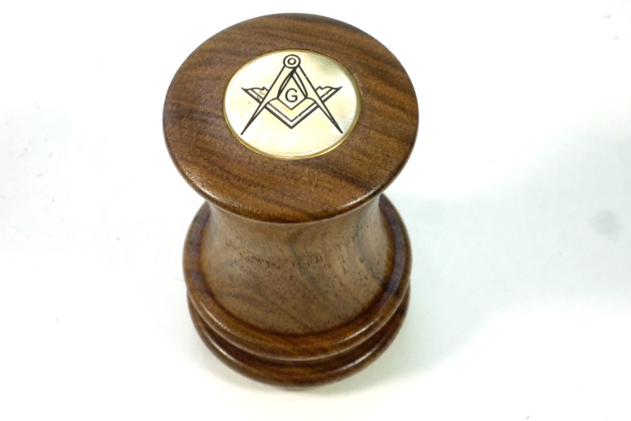 Freemason's handmade wooden palm gavel walnut