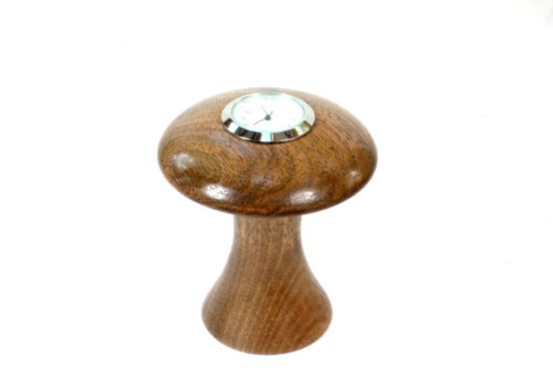 wooden clock mushroom shape