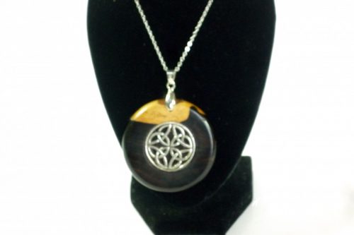 Pendant African Blackwood with Celtic knot inlaid in Tibetan silver