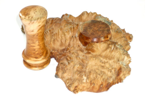 Handmade palm gavel and base in Australian Brown Mallee Burr