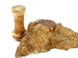 Handmade palm gavel and base in Australian Brown Mallee Burr