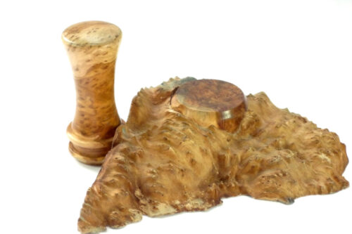 Handmade palm gavel and base in Australian Brown Mallee Burr