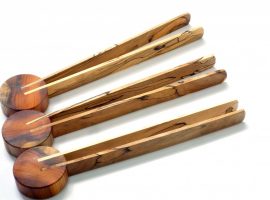 handmade wooden tongs